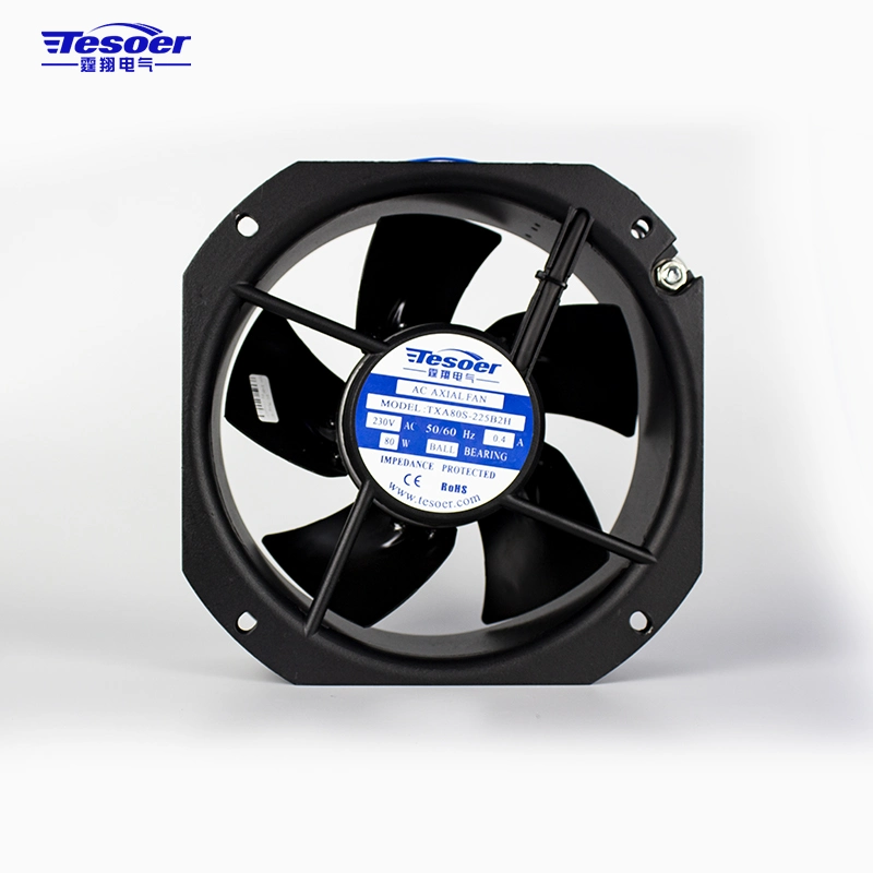 225X225X80mm AC Industrial Axial Cooling Fans/Blowers Made in China (TXA80S-225 Black)