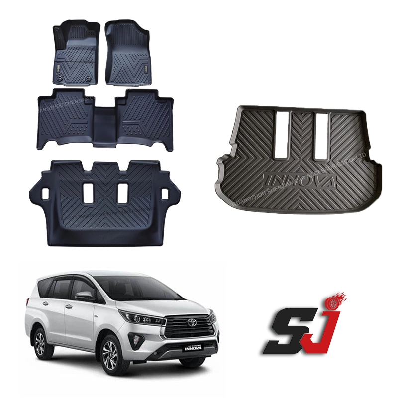 SJ Factory High Quality Black Soft Car Float Auto Tapete para chão para bagageira para 2016-2021 Innova