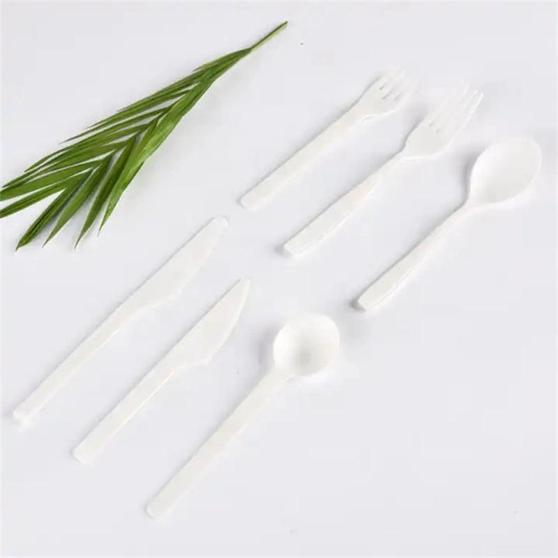 Individually Packaging 100% PLA Tableware Portable Tableware Cpla Plastic Knife Spoon and Fork Biodegradable Cutlery