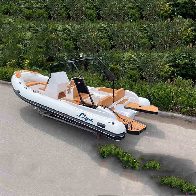 China Liya 6.6m Fiber Glass V Hull Inflatable Rib Boat Fishing Boat