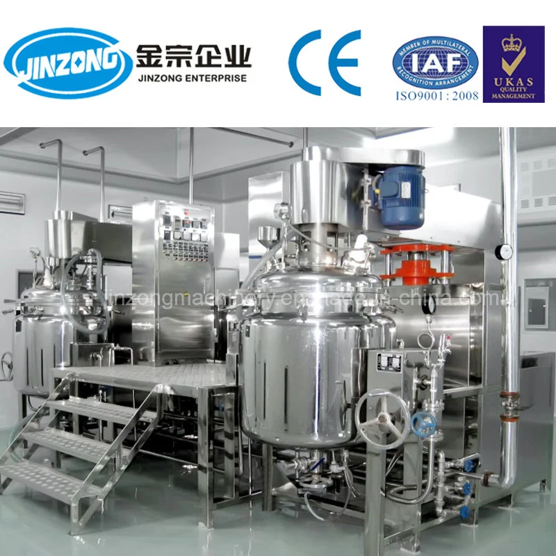 Jinzong Factory Mannufacturer Stainless Steel Electric Heating Upper Emulsifying Mixer Machine with Homogenizer for Cosmetic Food