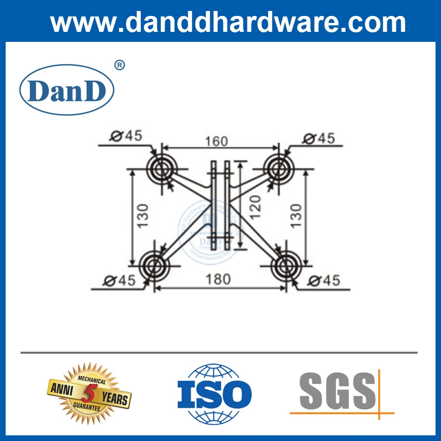 Accessoire de fixation en verre en acier inoxydable 304/316 Spider de connecteur mural pour rideau