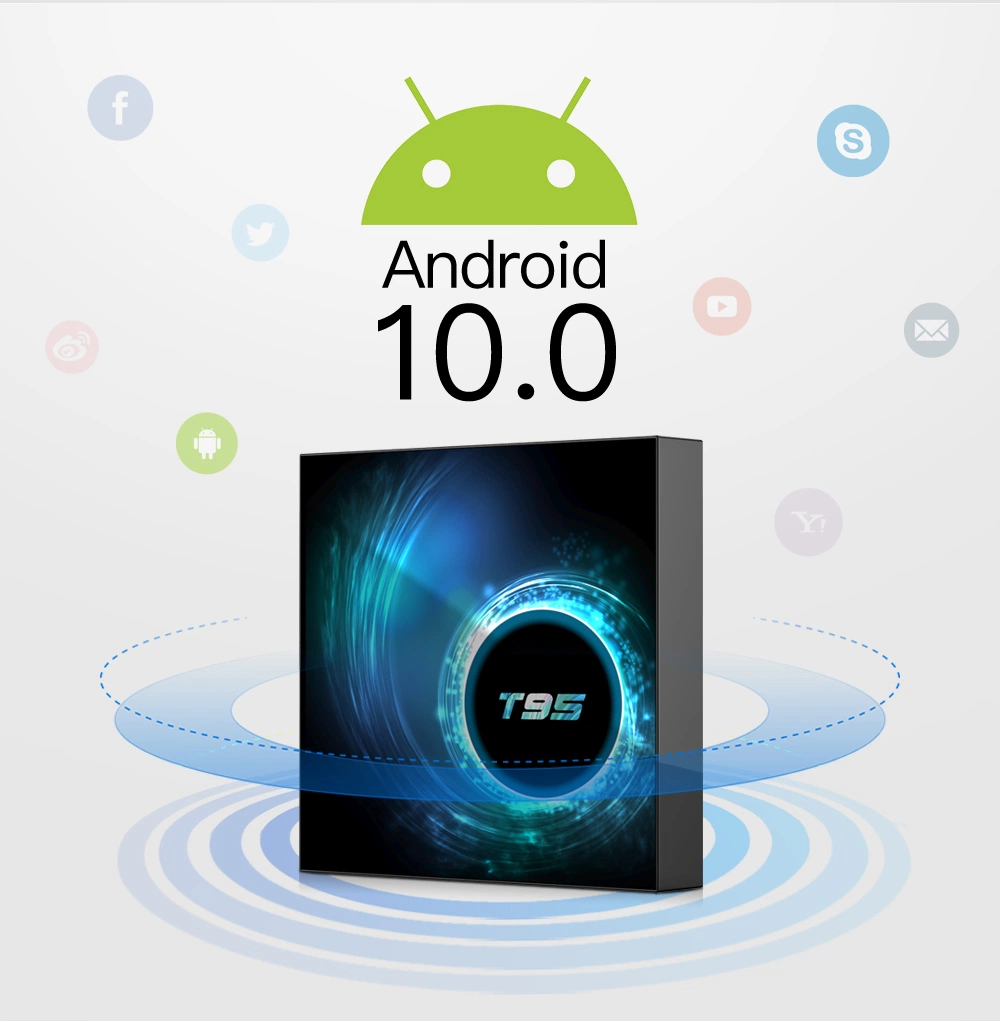 T95 Android TV Box 2+16g lecteurs multimédia en streaming avec Max Stockage