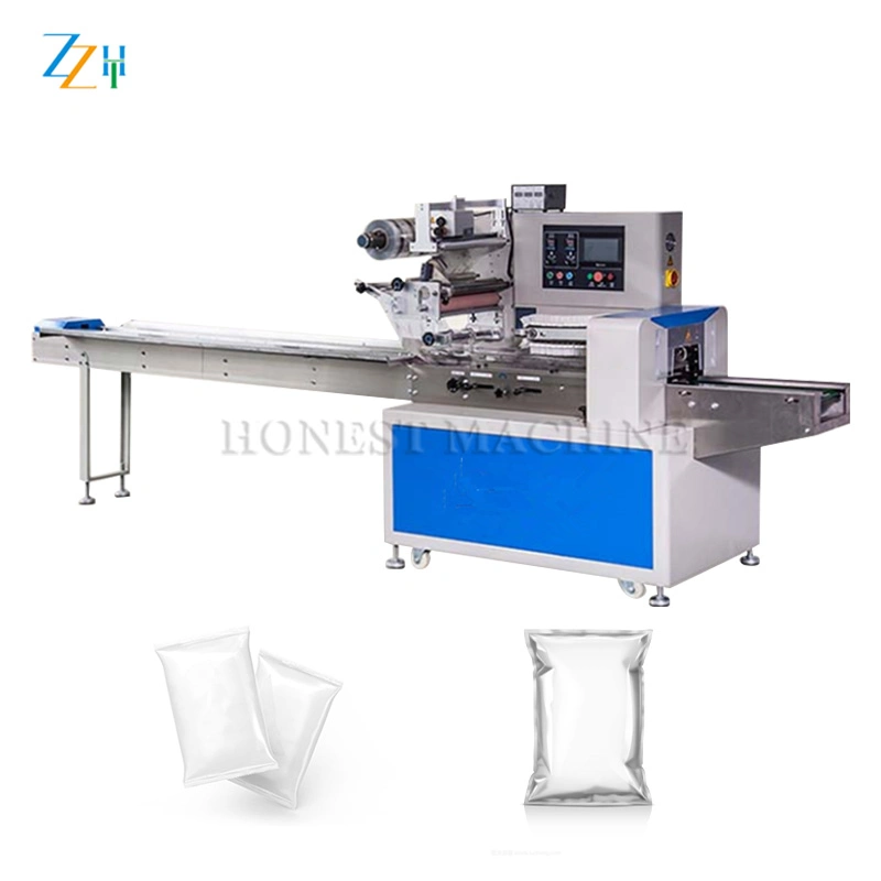 Stainless Steel Flow Pack Machine / Horizontal Pillow Flow Pack Food Packing Machine