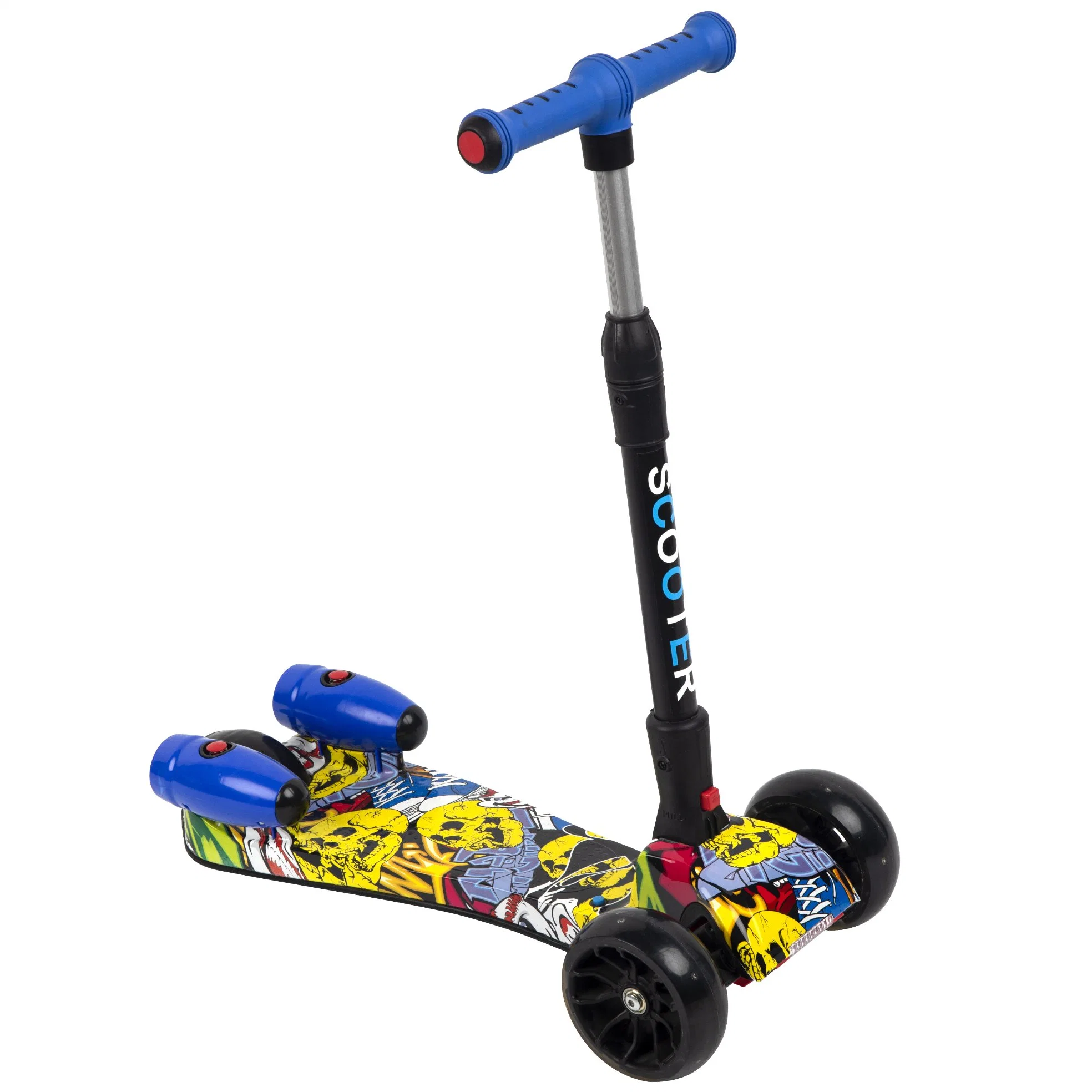 CE Big PU Light Music 3 Wheel Kids Kick Scooter Bike