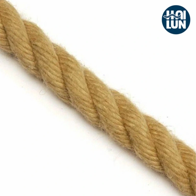 Factory Wholesale/Supplier Twist 3/4 Strand Natural Color Linen Sisal Jute Hemp Manila Twine Rope for Marine and Mooring