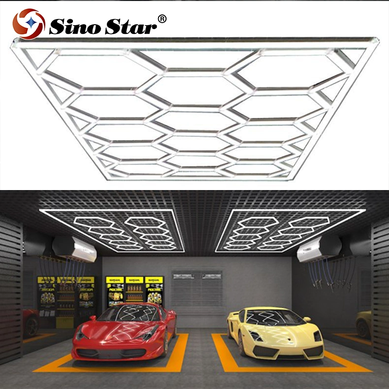 New Design Hexagonal Garage Lights Customized Hexagrid LED Lighting for Car Workshop and Office