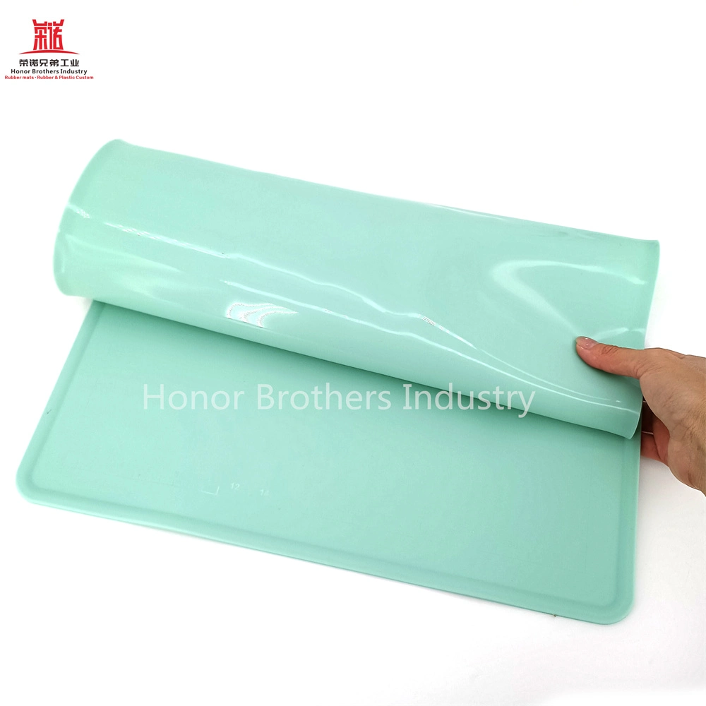 60X40cm Placemat Non-Stick Silicone Baking Mat Kneading Pad Kitchen Mat, Green