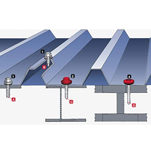 Carbon Steel Building Roofing SDS-Schraube Verzinkter Metallsechseck-Kopf Tek Wood Edelstahl Sechskant-Waschanlagenkopf Selbstbohrende Schraube Mit EPDM-Unterlegscheibe