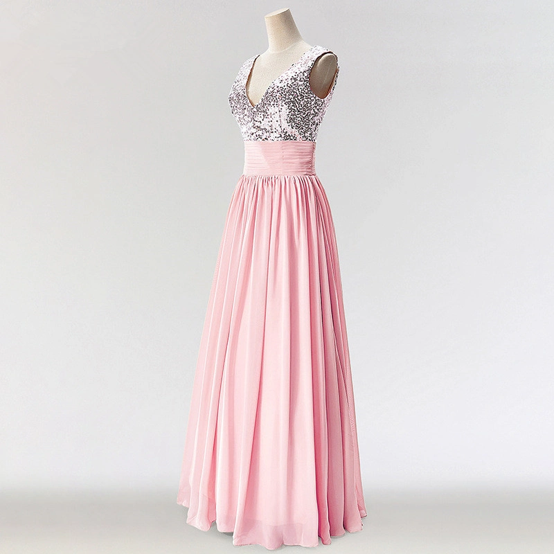 Wholesale/Supplier Hand Beaded Quinceanera Dresses V Neck Chiffon Dress