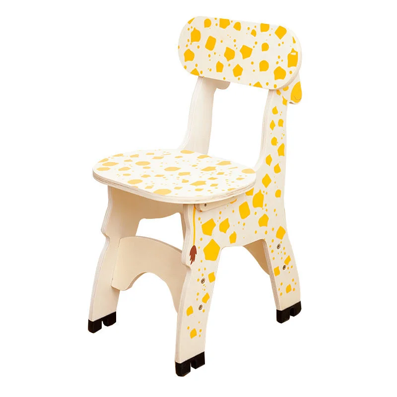 Children Solid Wood Small Cartoon Giraffe Chair Educational Chair Toy