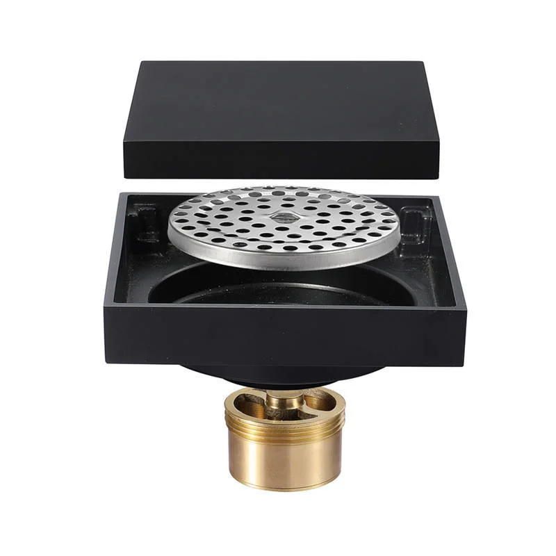 Custom Rectangle Tibetan Floor Drain Kitchen Drainer Bathroom Shower Project Brass Drain Black Anti-Odor Floor Drain