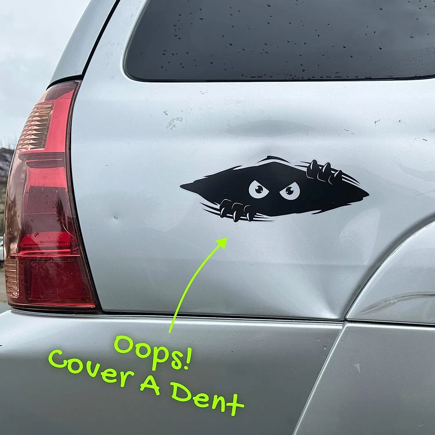 Car Decals Funny Monster Sticker for Cars, Trucks, Dents & Sports Cars Large Black Vinyl Sticker