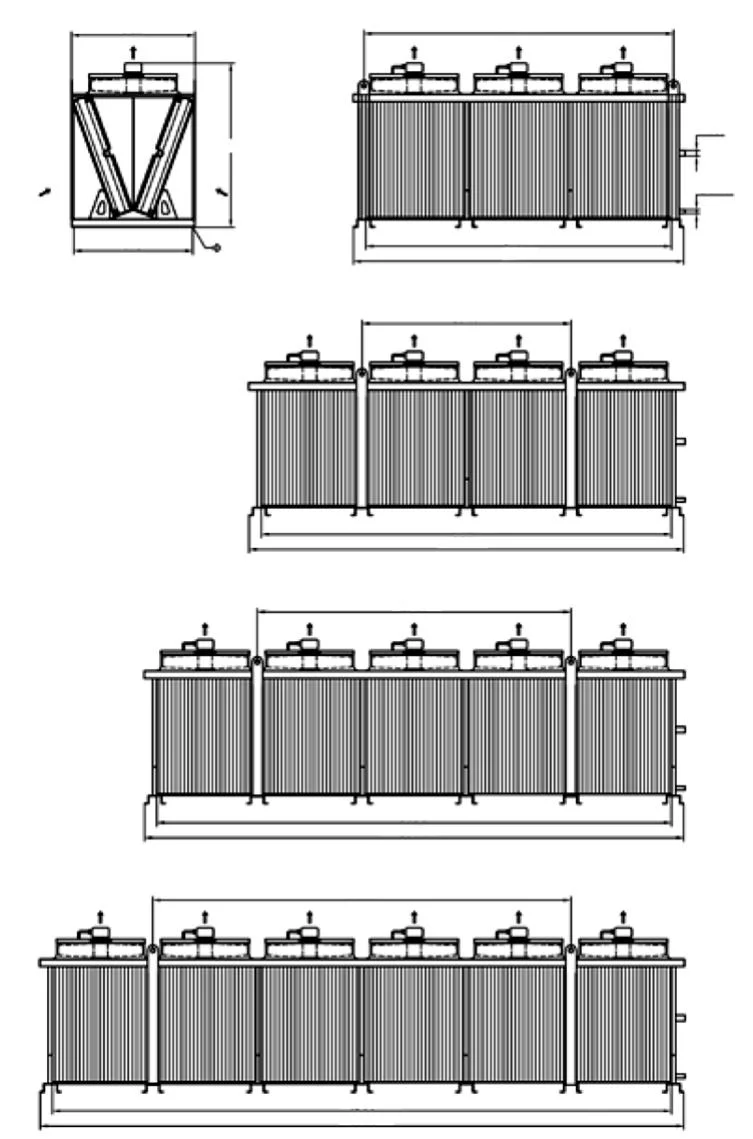 OEM Thermojinn-Easycold V tipo Serie Ecv radiador Condensador Enfriado por Aire seco para la inmersión del sistema de refrigeración