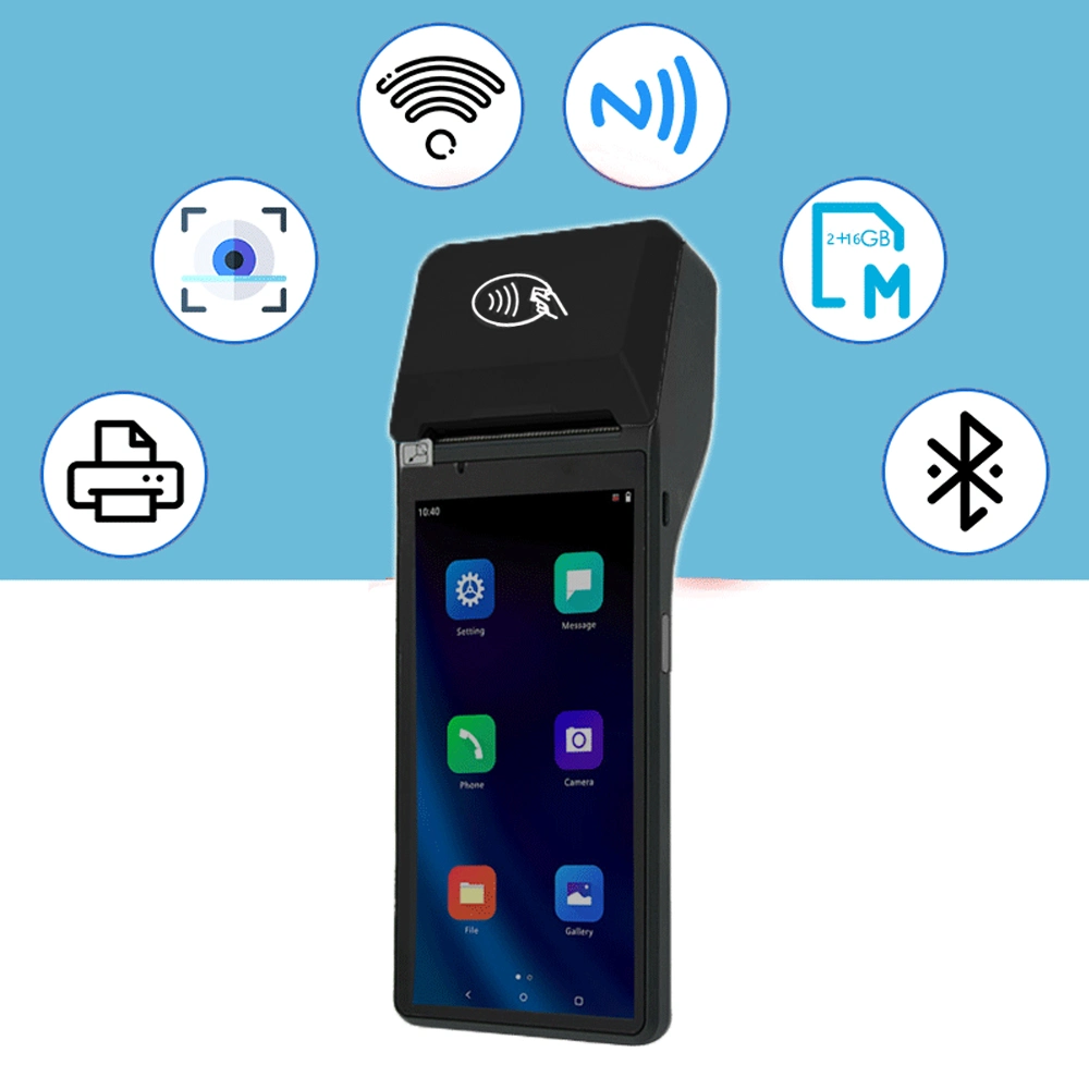 4G Android 10.0 Handheld POS Terminal with Fingerprint Qr Code Scanner 58mm Thermal Printer All in One Point of Sale (HCC-Z300)