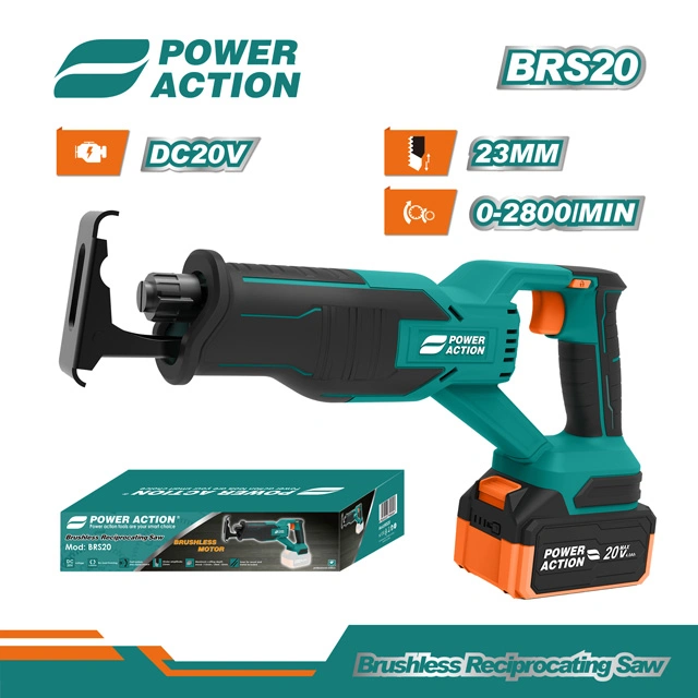 Power Action Electric Brushless 20V Power Saw Cordless Reciprocating Saw