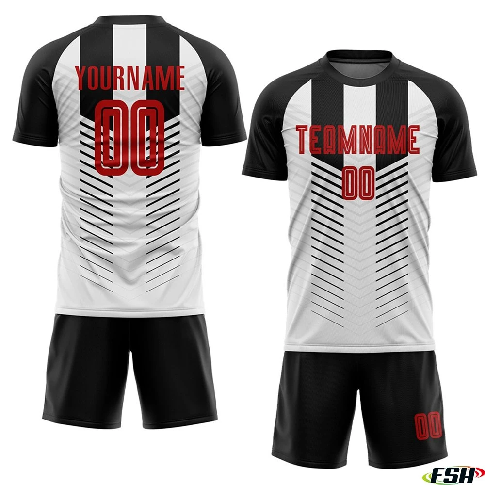 Großhandel OEM Custom Soccer Jersey hohe Qualität Sublimation Fußballtrikot Design Sticked Logo Fußballtrikot