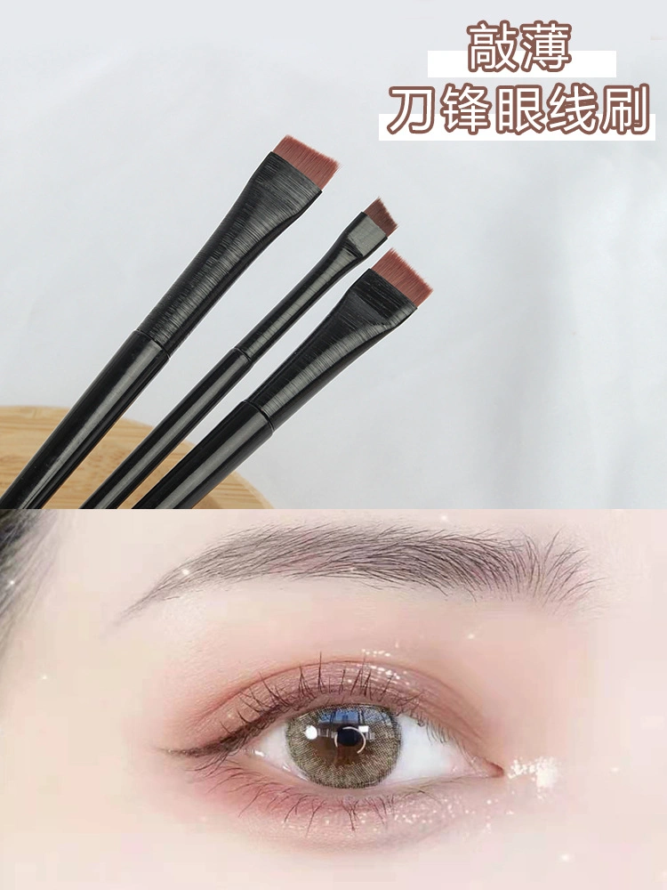 High quality/High cost performance  Strong Hard Sharp Eyebrow Brush Angled Very Thin Synthetic Hair Eyebrows Eyeliner Brush Custom Logo Private Label