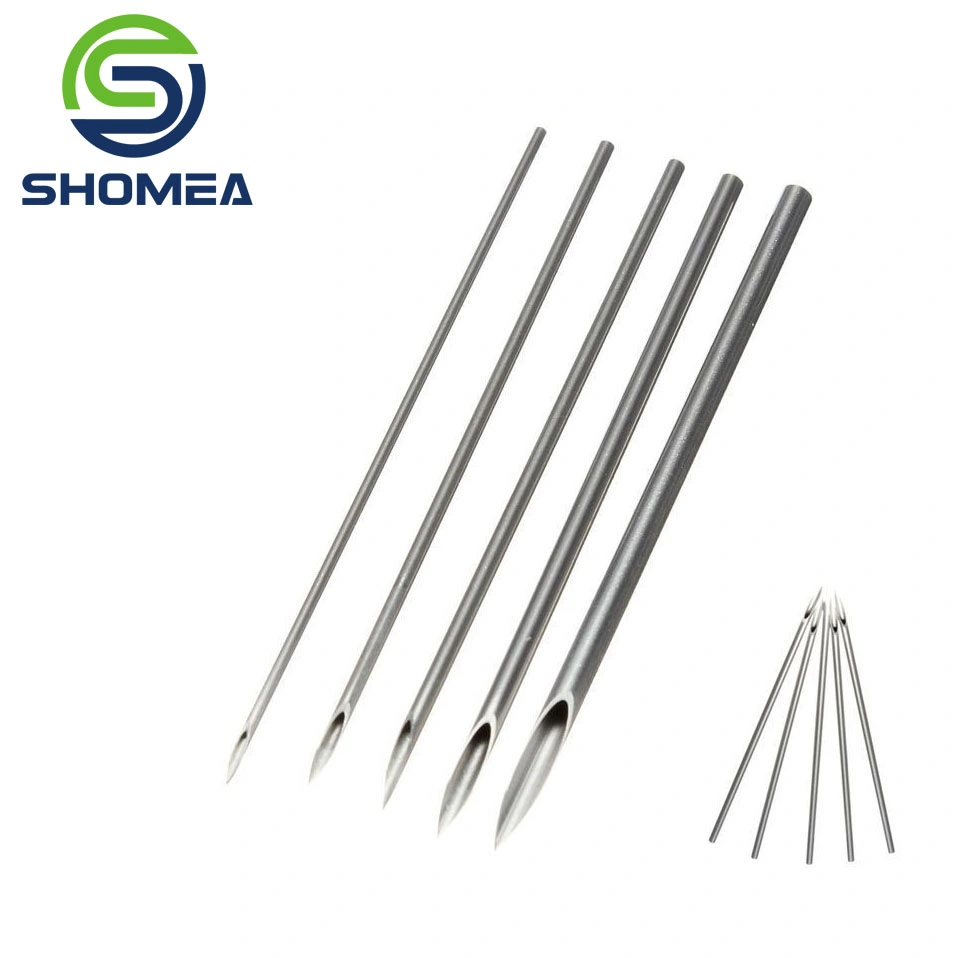 Shomea Customized Medical Grade 20g-28g Thin Wall Stainless Steel Fine Needle with Back Cut End