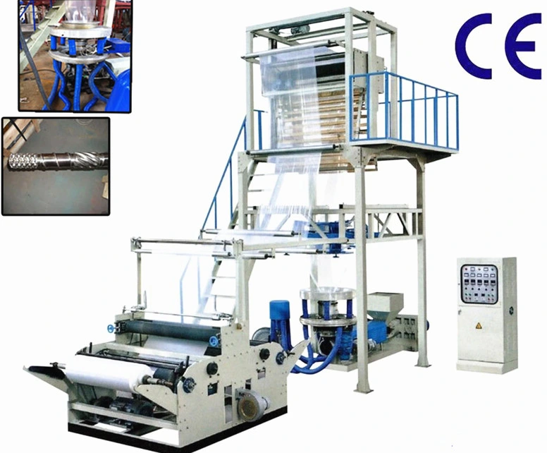 Double Layer Rotary-Die Head PE Film Blowing Machine for T Shirt Bags with Flat Bags