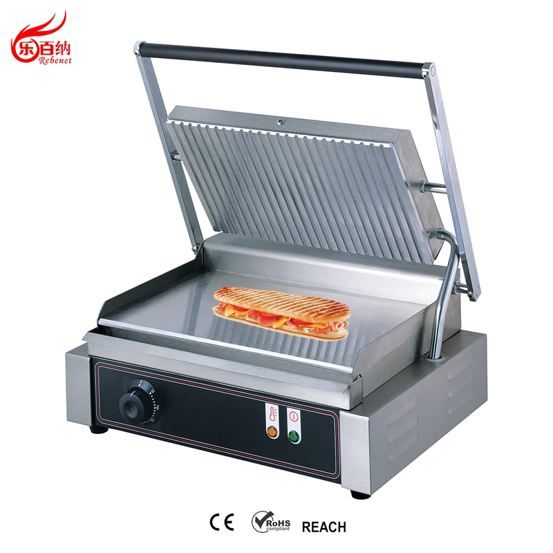 CE Approved Commercial Electric Grooved Panini Sandwich Contact Grill (PG-MA)