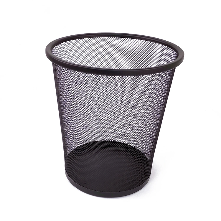 Garbage Bin Waste Baskets Office Home Wire Trash Can Mesh Round Dustbin Rubbish Bin