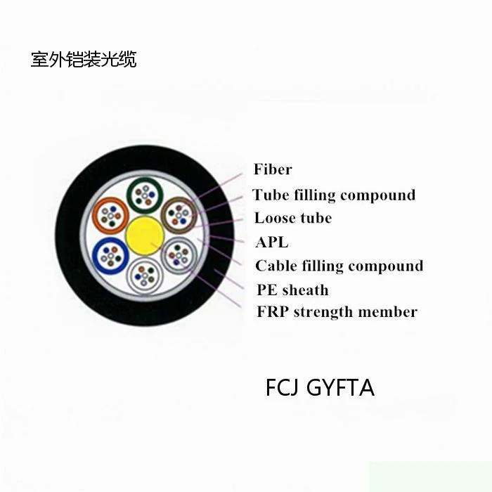 Fcj Gyfta Reinforced Plastic Aluminum Polyethylene Laminate Optic Fiber Cable