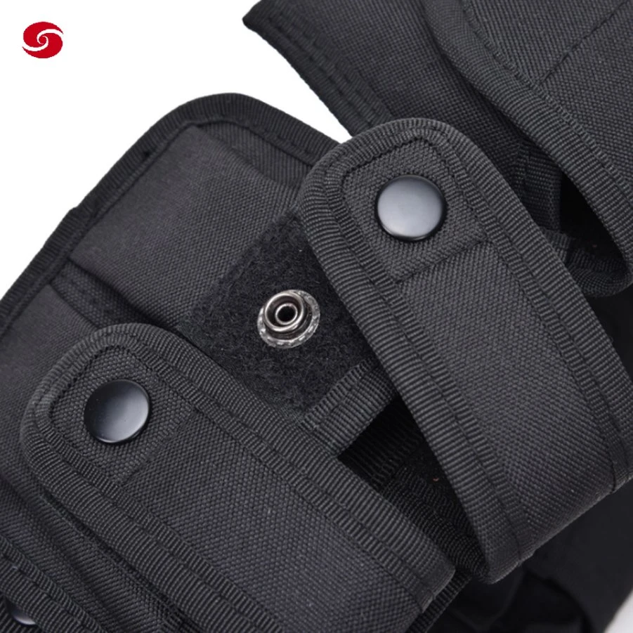 Police Belt Outdoor Training Nylon Belt Bag Multifunctional Tactical Military Belts with Pocket and Pouches