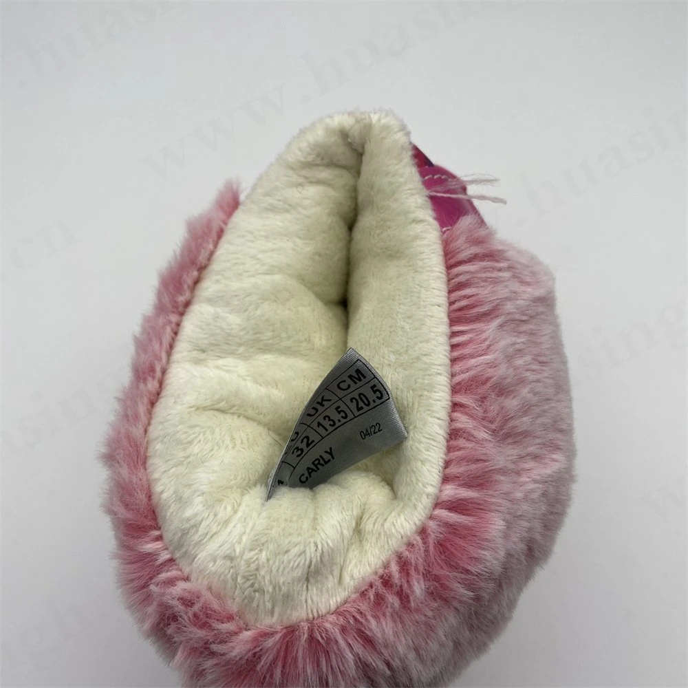 Lxg, Plush Tightening Mouth Design Winter Waterproof Children Boots Strong Grip TPR Outsole Pink Color Duck Boot Women/Lady Hsk001