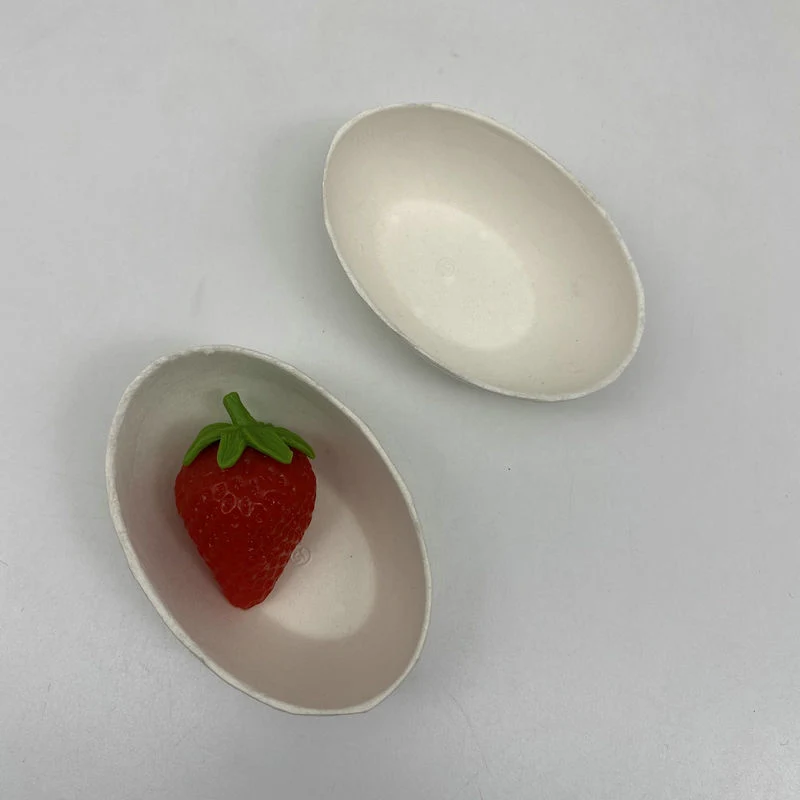 Biodegradable Disposable Sugaercane Ege Shape Sauec Dish