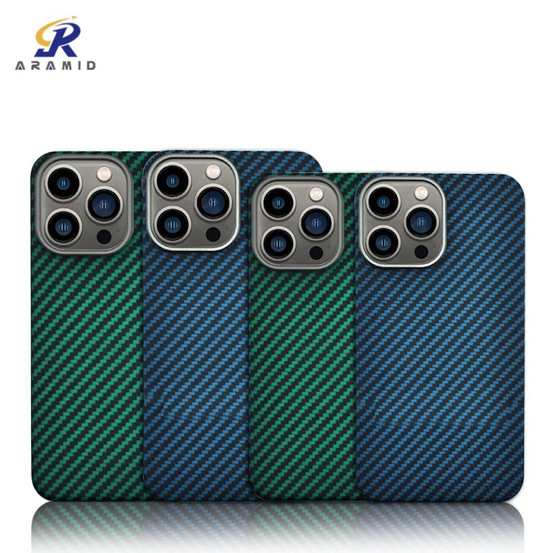 Kevlar طقم الهاتف من ألياف الكربون غطاء الهاتف ملحقات الهاتف المحمول من ألياف الكربون لهاتف iPhone 13، 13 Mini، 13 PRO، 13 PRO كحد أقصى