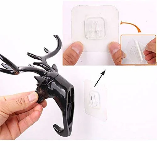 Household Wall Decorative Deer Head Antlers Single Hooks for Hanging Key Clothes Coat Hat Bags