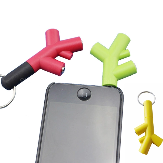 Hot Sale 3.5mm 3 in 1 Tree Shape Music Sharing Headphone Splitter Earphone Adapter Splitter