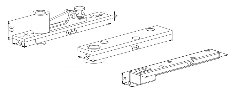 Stainless Stee 304 Cover Glass Door Hardware Casting Floor Spring