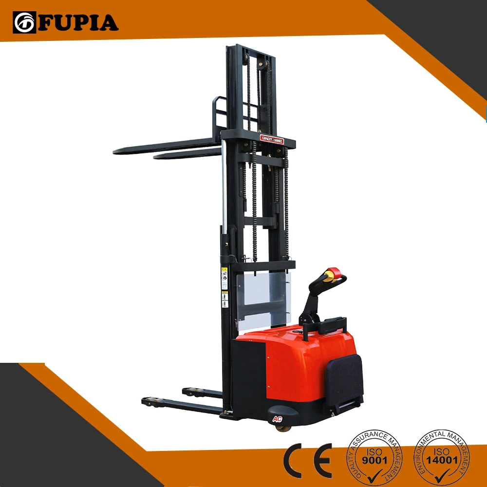 CE Approval 2ton Stand Drive Hydraulic Full Electric Pallet Stacker Electric Forklift