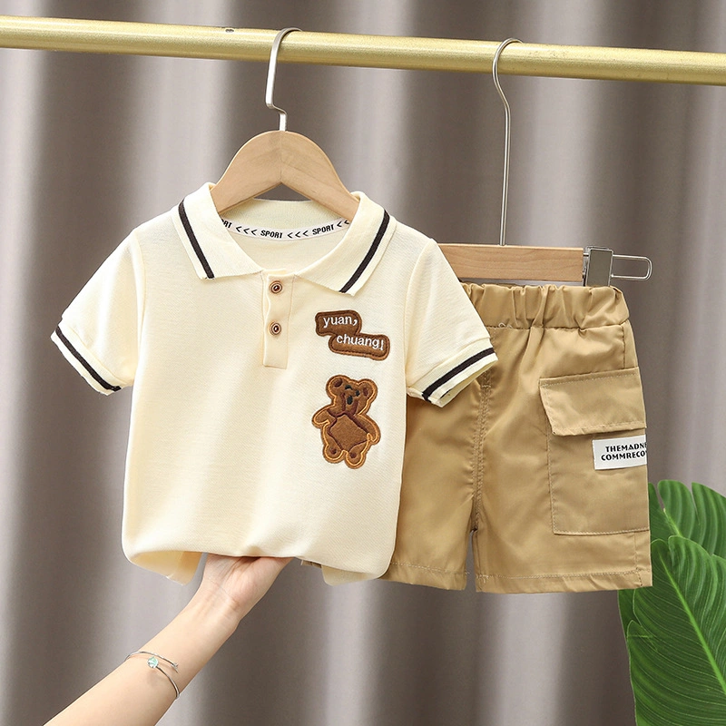 Abckids New Summer 0-6 Year Old Children&prime; S Suit Half-Sleeved Children&prime; S T-Shirt Sports Home Clothes Factory Direct Sales