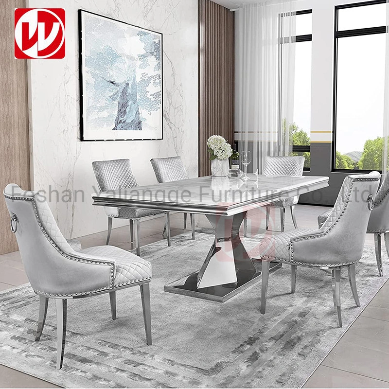 Nordic Wholesale Market Silver Stainless Steel Home Chair Luxury Restaurant Dining Chair with Ring