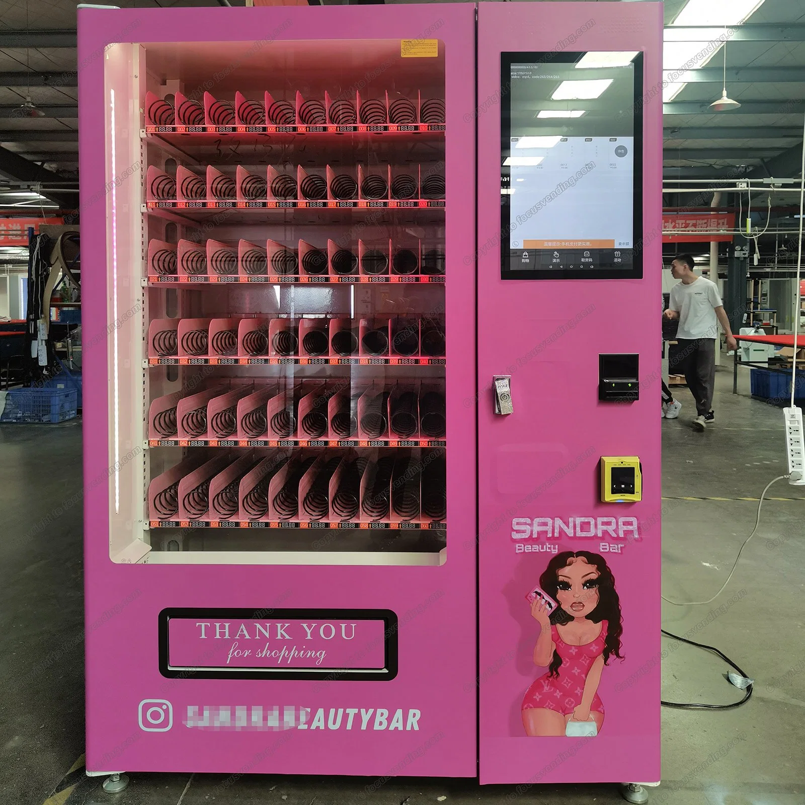 Digitale Verkaufsautomaten für Kosmetik Make-up Beauty Produkte mit LED Leuchten
