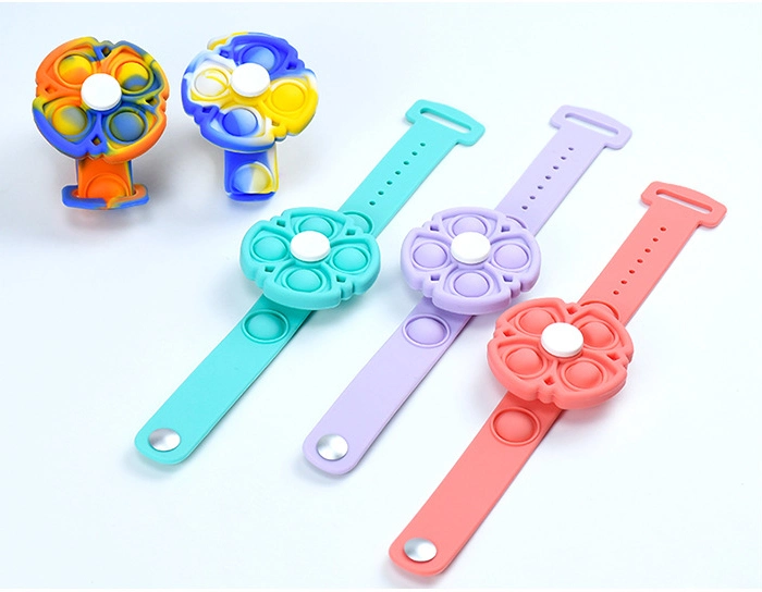 Squeeze Rotating New Push Bracelet Wristband High Quality Stress Silicone Wrist Strap Bubble Sensory Fidget Toy