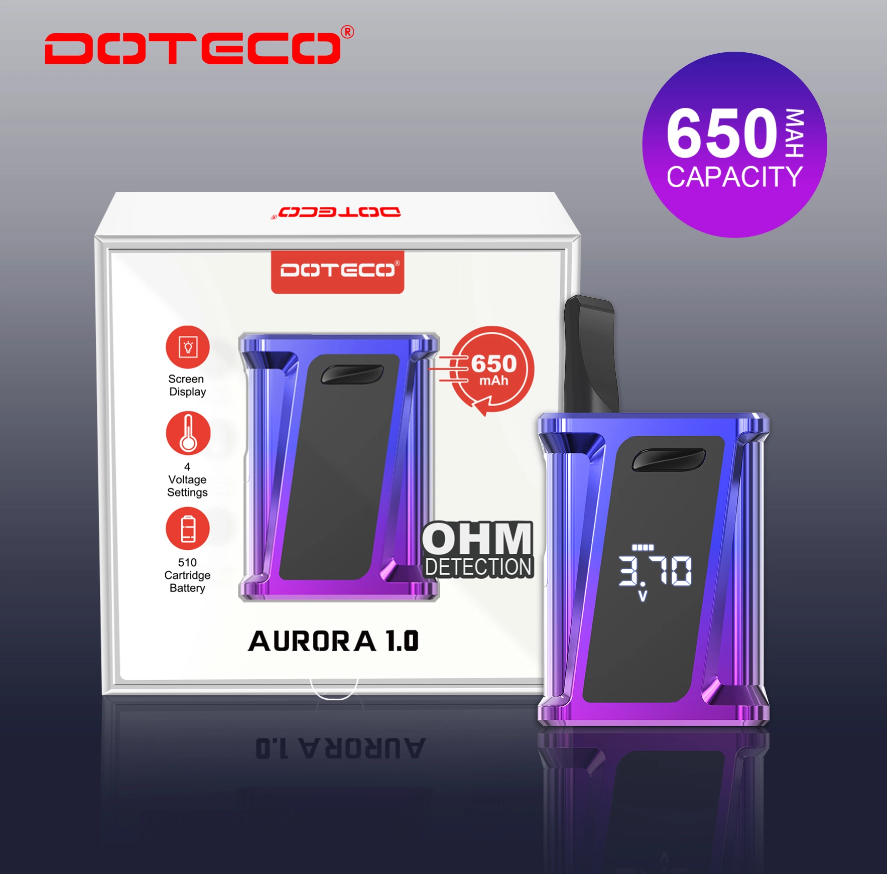 510 Attachment Cartridge Battery in Stock Oil Vaporizer Electronic Cigarette Aurora