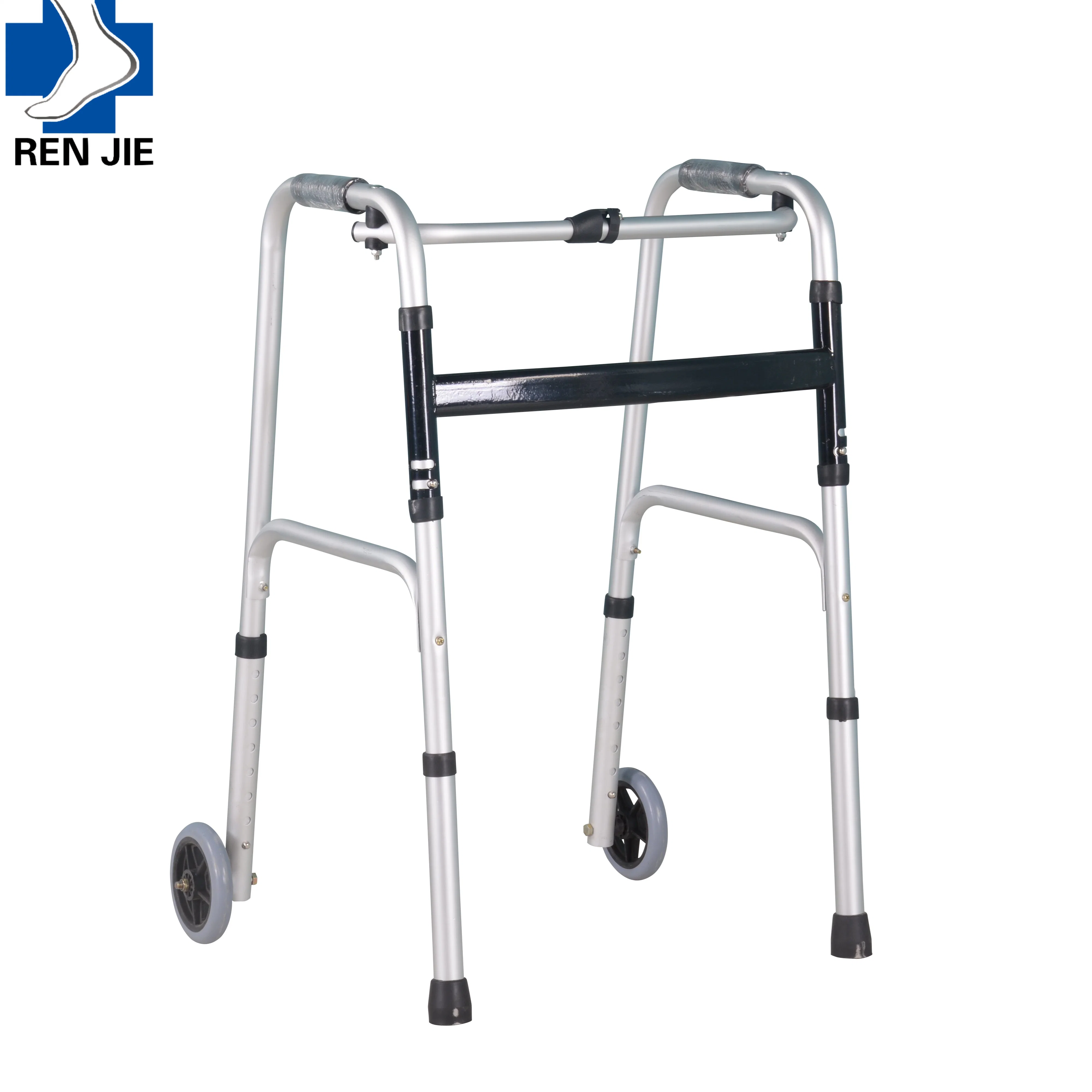 Gute Qualität Outdoor Leichtgewicht Aluminium Erwachsene Ältere Walking Aids Rahmen Klappbarer aufklappbarer Rollator mit Sitz