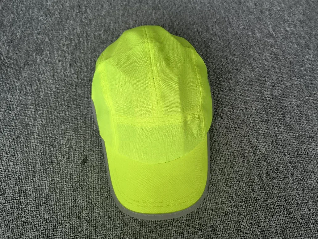 Safetree CE En812 High Vis amarillo fluorescente de poliéster reflectante Outshell Bump ABS armazón interior de plástico duro casco protector de seguridad