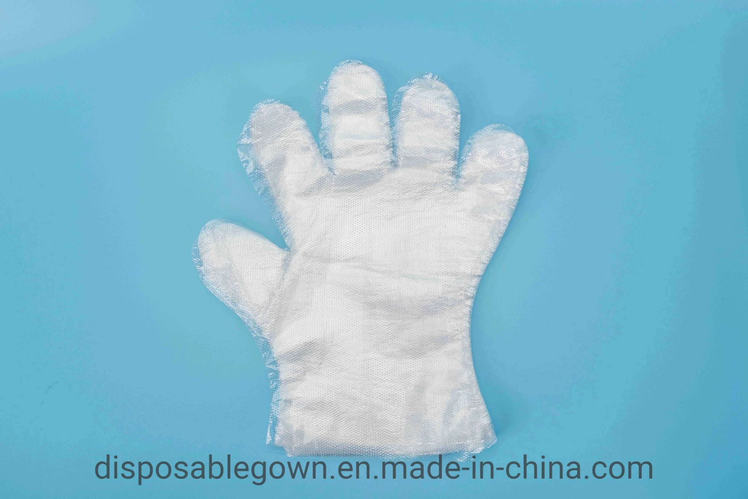 Vente directe en usine usage unique S/M/L/XL format libre plastique transparent/PE gaufré Gants pour l'industrie alimentaire