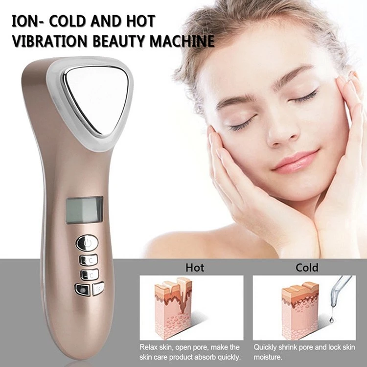 Belleza Salón de belleza portátil Cuidado personal uso facial rejuvenecimiento de la piel Dispositivo Hot Cold Hammer Eye Massager