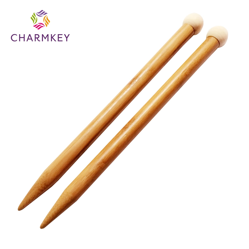 Bamboo Handle Wooden Single Pointed Carbonized Knitting Needles Set