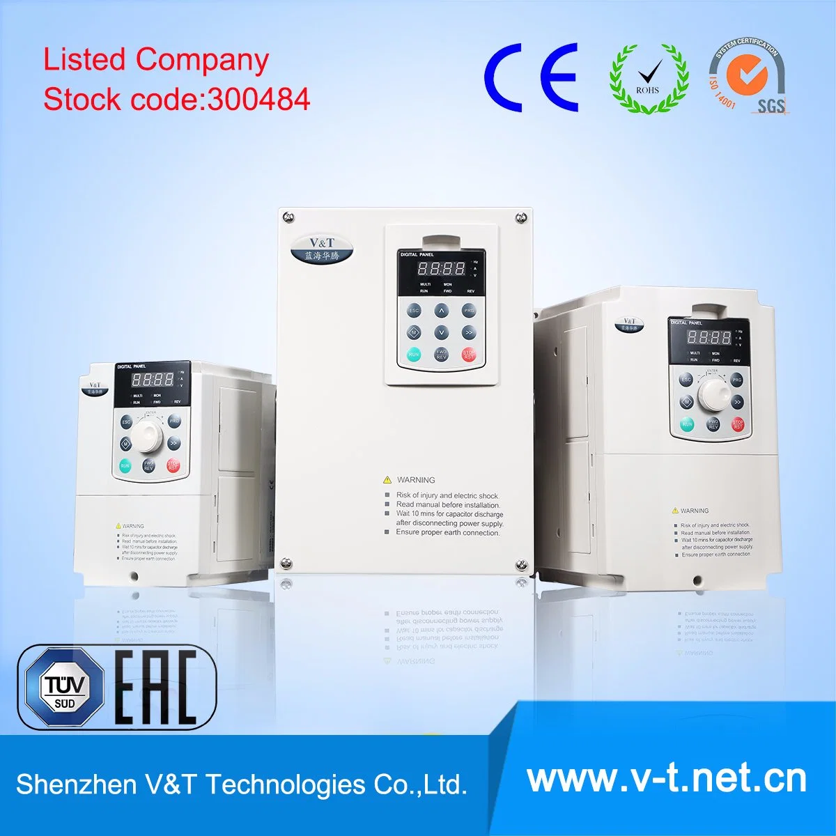 World Advanced VFD/VSD / Varable Frequency Drive 0.4kw-3000kw V&T Brand