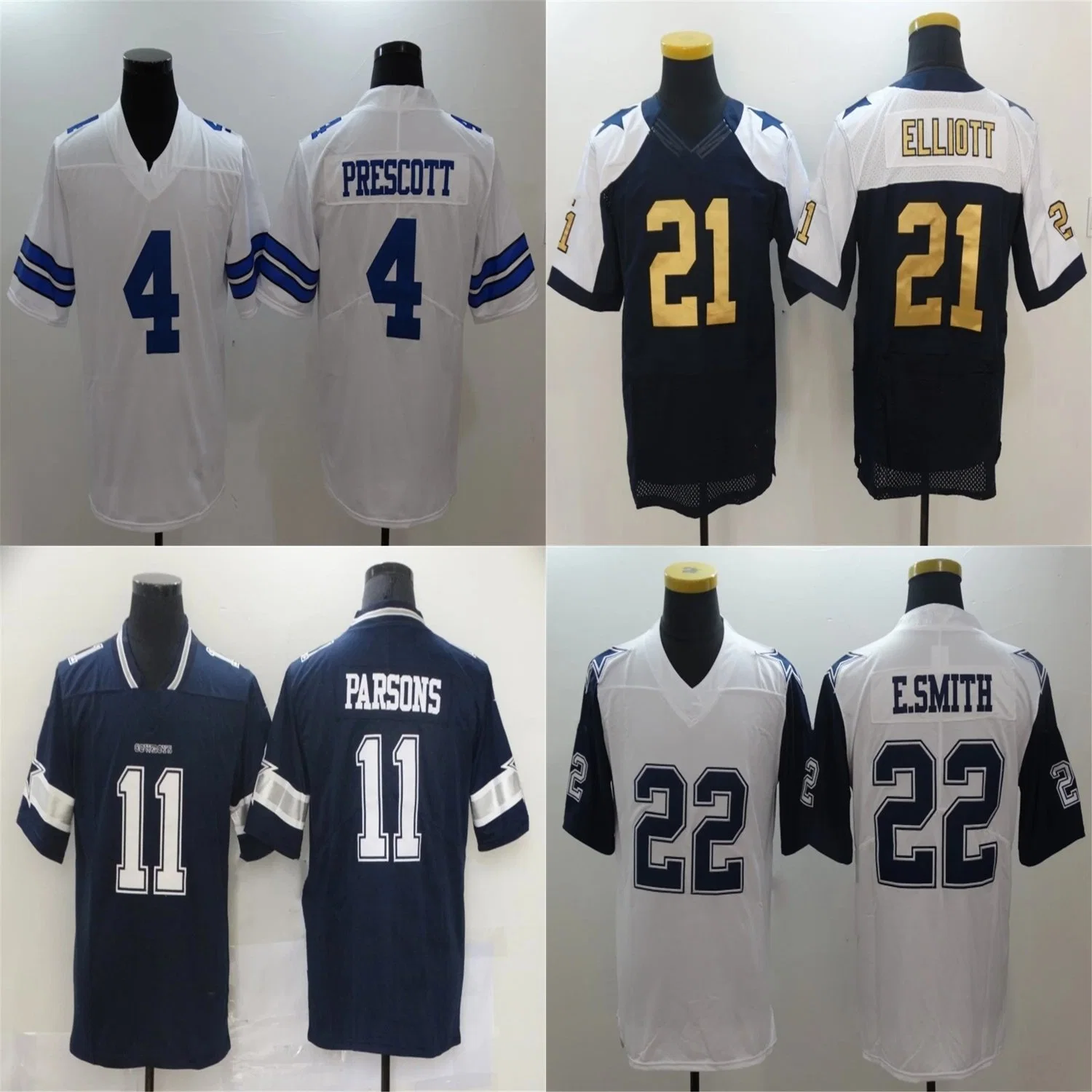 Venda por grosso de Dallas Cowboys Alternativo Home fanáticos de réplica Player camisolas