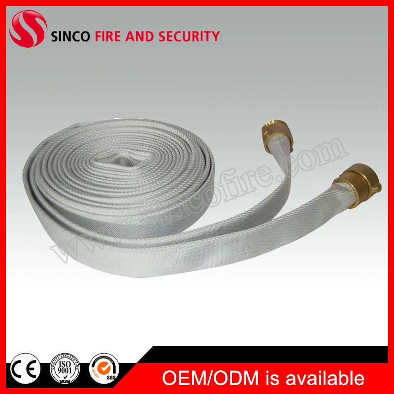 Double Jacket Fire Hose with Brass Coupling for Hose Rack