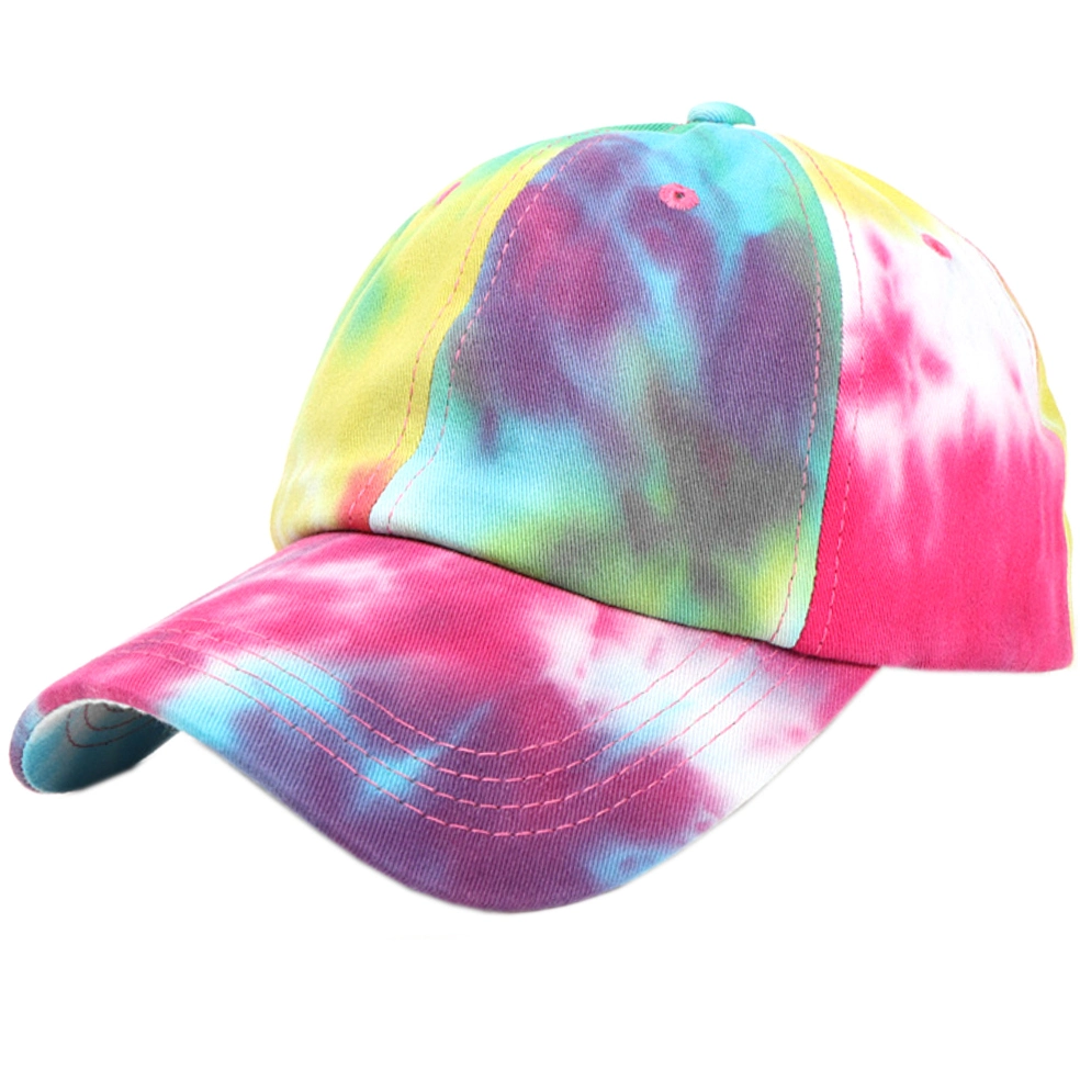 2021 New Fashion Soft Multi Color Tie Dye Hat Customize Logo Baseball Cap