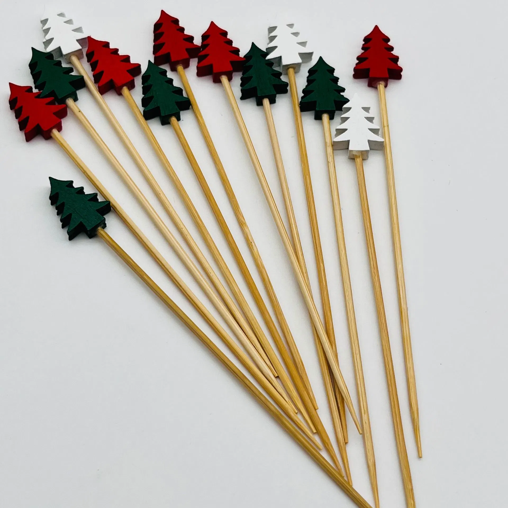 Cocktail Picks Bamboo Toothpicks Sandwich Burger BBQ Party Skewer for Christmas